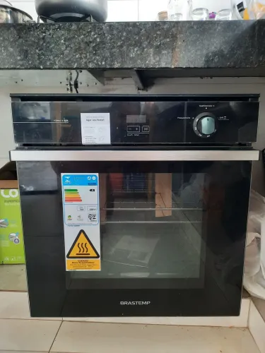 Forno a Gás de Embutir Brastemp 78 Litros Preto com Grill e Timer Touch - BOA84AE - 220V