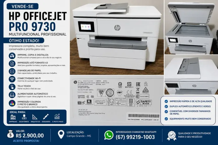 IMPRESSORA HP OFFICEJET PRO 9730