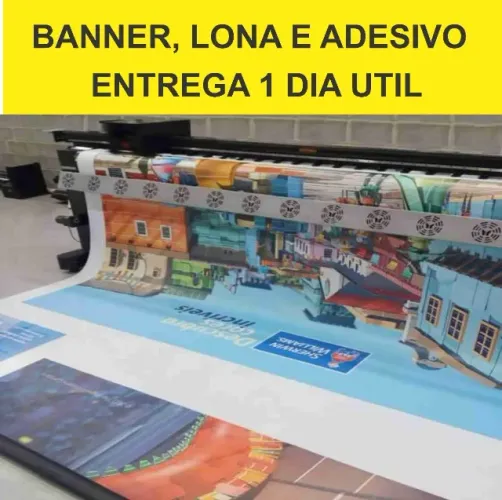 Comunicação visual: Banner, lona e adesivo entrega 1 dia útil