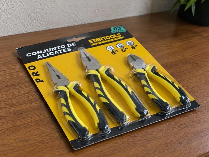 Jogo de Alicates 3 Peças Startools Profissional - Novo