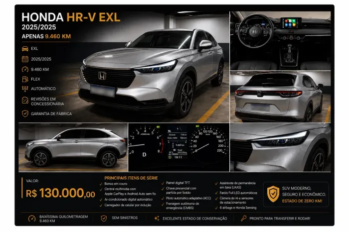 Honda HR-V EXL 1.5 Sensing 16V 5P Aut. 2025