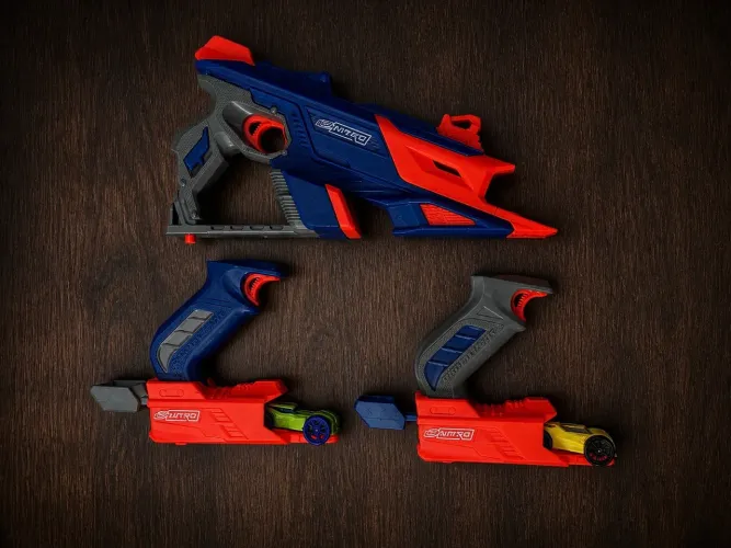 Kit Nerf Carrinho (3 armas) Nitro com carros inclusos
