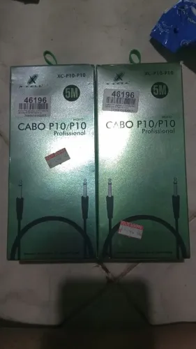 Cabo P10 x P10 Mono Profissional 5 Metros - Novo