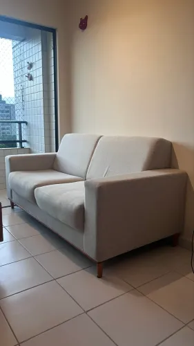 Sofá com 2 Lugares 180cm em Linho Cinza