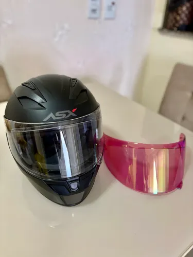 Capacete ASX Preto Fosco Tam. 57/58 + Viseira Extra |