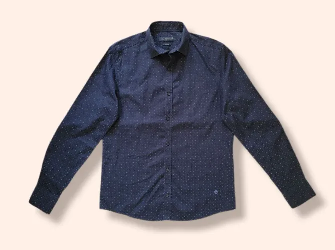 Camisa masculina azul Vila Romana P