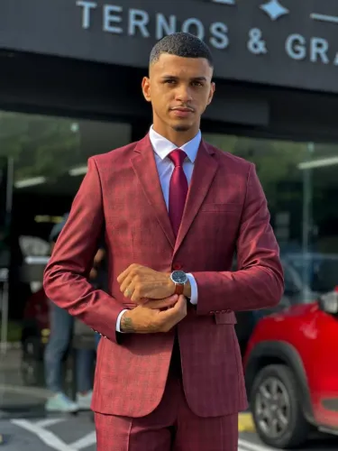 TERNO POLIVISCOSE LUXO VERMELHO 