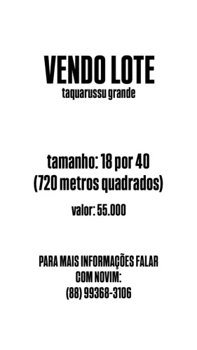 LOTE - TAQUARUSSU GRANDE