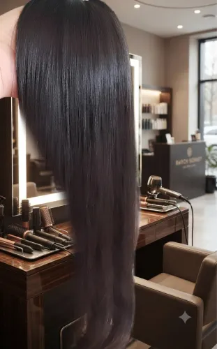 Cabelo Brasileiro Castanho Médio Liso 50cm 50g Castanho Médio Natural