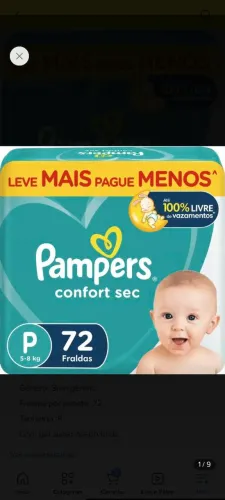 Pampers Confort Sec P 72 Unidades