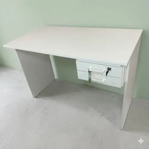 mesa wood com 2 gavetas