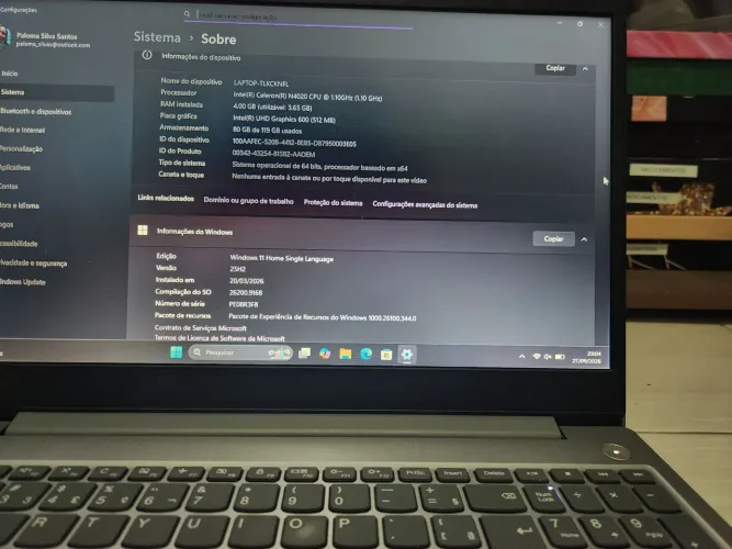 Notebook Lenovo Ideapad 3i 82bu0006br