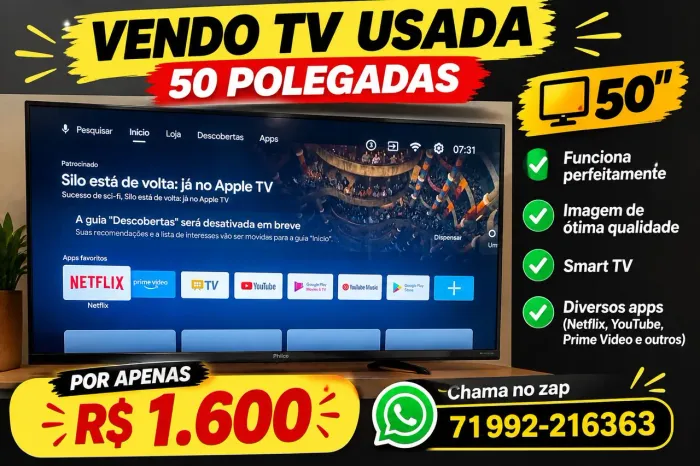 Vendo televisão 50 polegadas usada