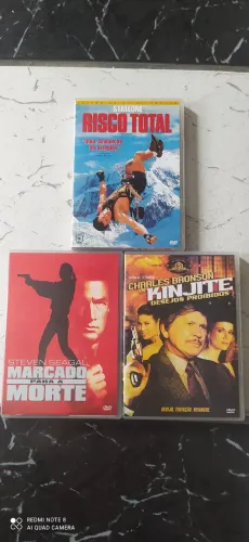 3 dvds risco total, kinjite, marcado para morte