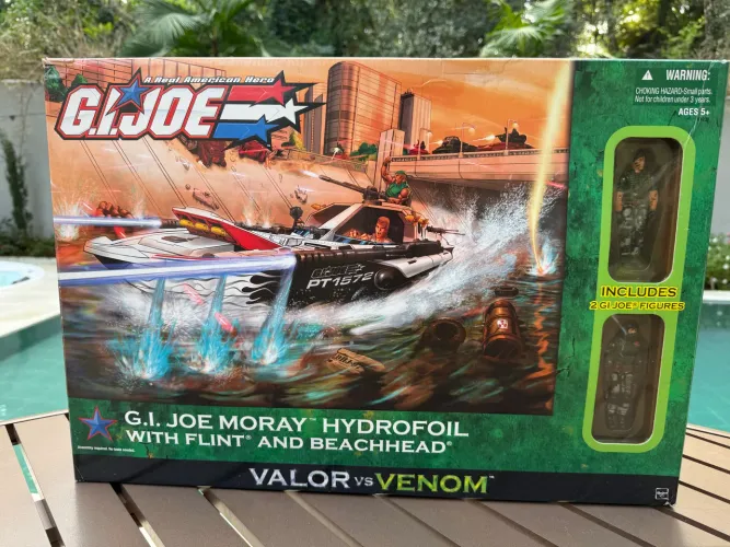 Gi Joe Moray Hydrofoil Valor Vs Venom com Beachhead e Flint - 2005 - Comandos em ação