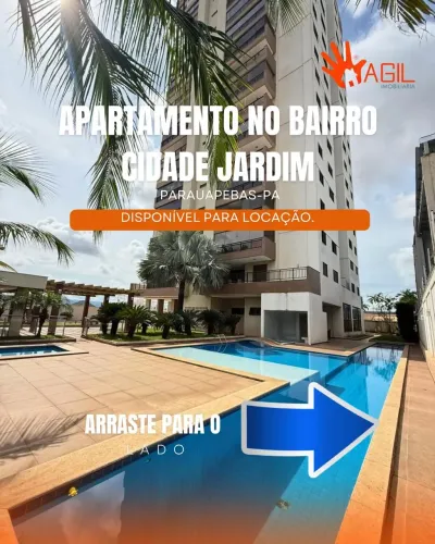 APARTAMENTO EM EXCELENTE LOCALIZAÇÃO DISPONÍVEL PARA LOCAÇÃO, NO BAIRRO CIDADE JARDIM!