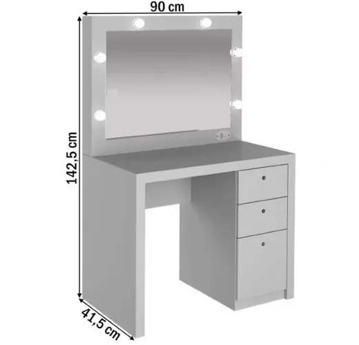 Penteadeira Compacta 3 Gavetas Camarim Branco 