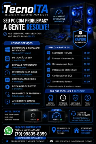 MANUTENÇÃO DE COMPUTADORES E NOTEBOOKS