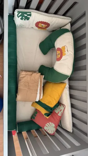 Kit protetor de berço leão verde completo 