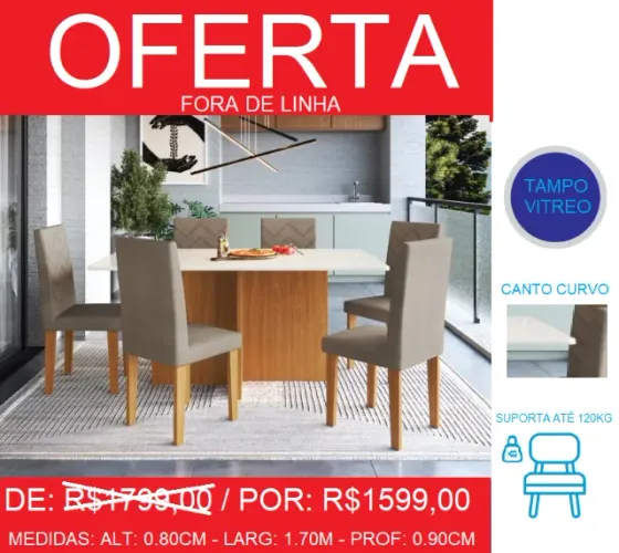 Conjunto de mesa - completo - compre hoje em receba e até 72 horas