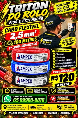 Fio 2.5 mm Flexível 100 Metros