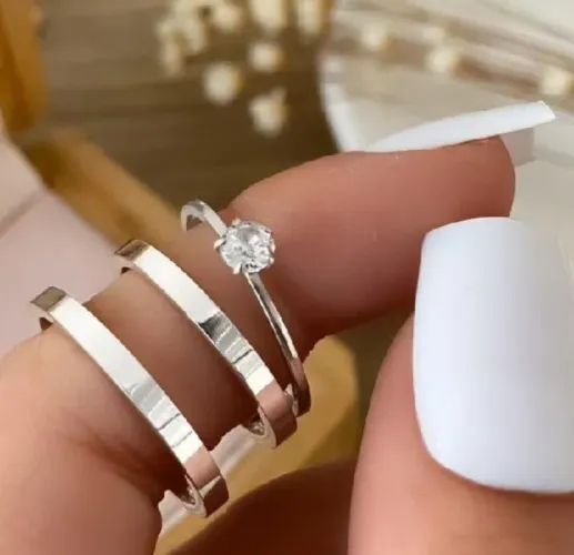 Alianças em Prata Exclusivas Compromisso Luxo! 