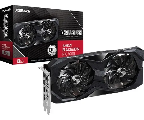 Placa de Vídeo RX 7600 8GB GDDR6 ASRock Challenger OC 128 Bits
