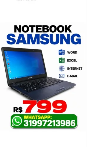 NOTEBOOK SAMSUNG SEMINOVO PROMOÇÃO HOJE 07/10 R$799
