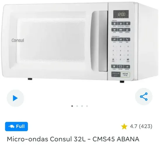 Micro-ondas consul 32L usado