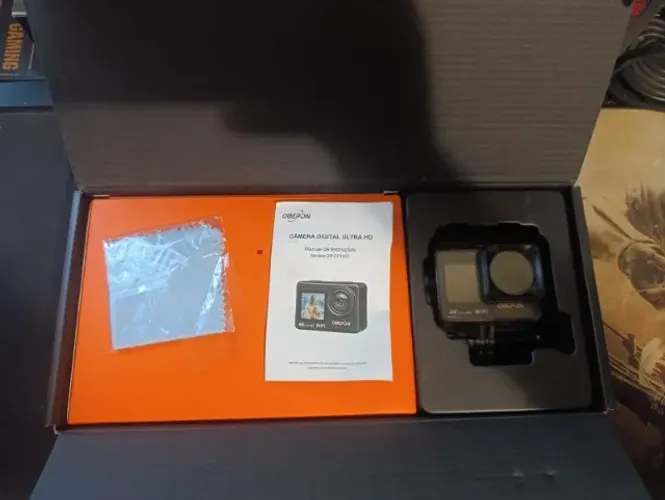 Câmera Filmadora Digital Oberon Sports Ultra-hd Wi-fi Cor Preto