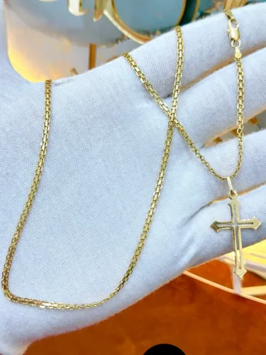 Cordão de ouro maciço c/ pingente 8.62g novo ( LOJA )