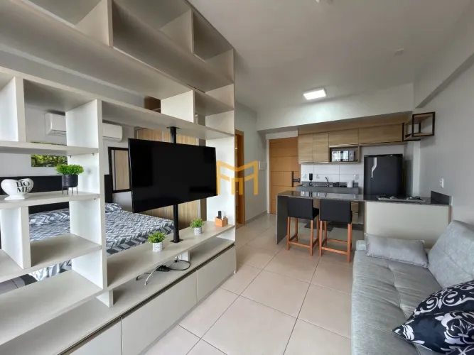 Studio mobiliado para alugar no Unique Studio, no bairro de Fátima