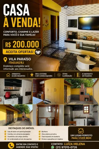 CASA À VENDA EM VILA PARAÍSO - ITAGUAÍ/RJ