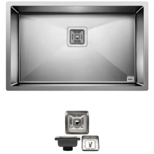 Cuba Quadrada Inox 304 Cozinha Pia Embutir Sobrepor 75x45 Premium ( Pequenas falhas
