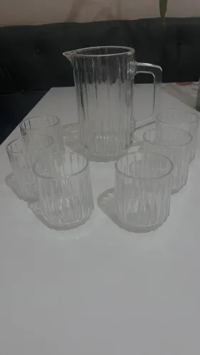 Conjunto de jarra e 6 copos Wolff