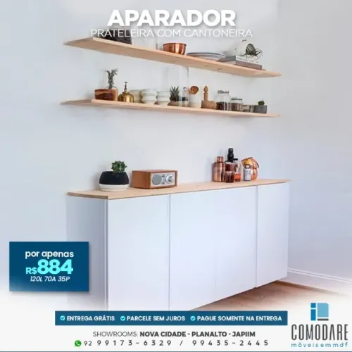 Aparador 4 Portas 120cm por R$ 884