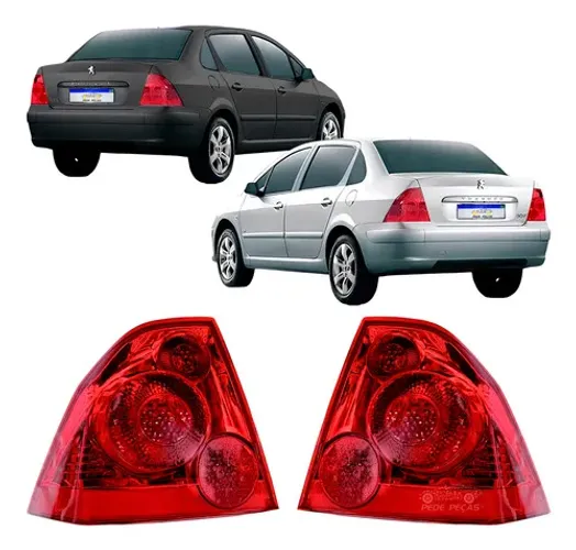 Par Lanterna Peugeot 307 Sedan 2007 2008 2009 10 11 12 Novo Ambos Lados Vermelho