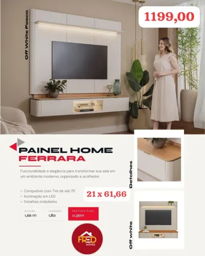 Painel pra tv de até 75*, entrega e monta, super promoção