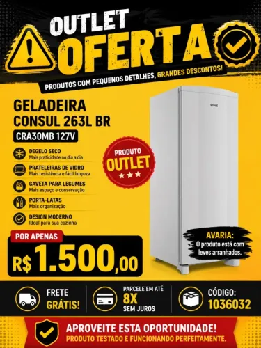 REFRIG CONSUL 263L BR CRA30MB 127V- OUTLET