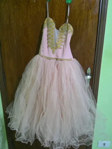 Tutu romântico rosa salmão