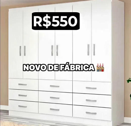 Novo de fábrica - guarda roupa Bergamo / 9 gavetas 6 portas -