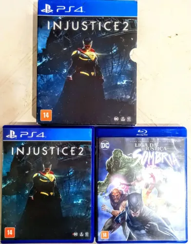 Jogo de videogame Injustice 2 PS4 + filme Blu-ray Liga da Justiça Sombria, original