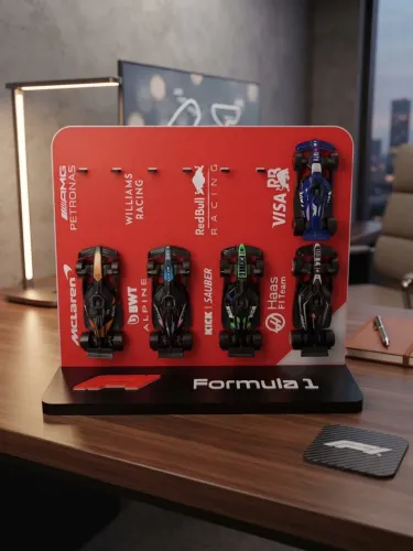 suporte expositor formula 1 para 8 carrinhos hotwheels