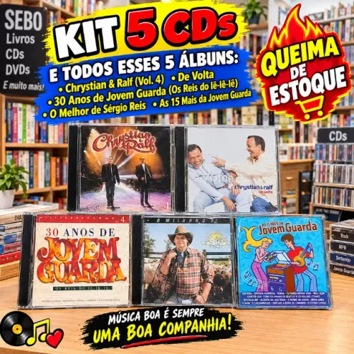  KIT 5 CDs - CHRYSTIAN & RALF + DE VOLTA + JOVEM GUARDA + SÉRGIO REIS ? COLEÇÃO CLÁSSICOS 