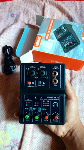 Mesa Mixer, Placa de Som LE-702 Lelong, Interface de Áudio USB 5V, nova