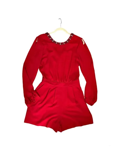 Macaquinho vermelho bordado Guess feminino