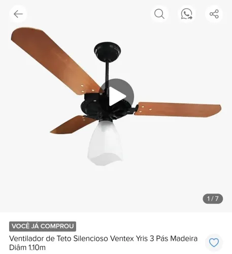 Ventilador de Teto Ventex Yris Novo
