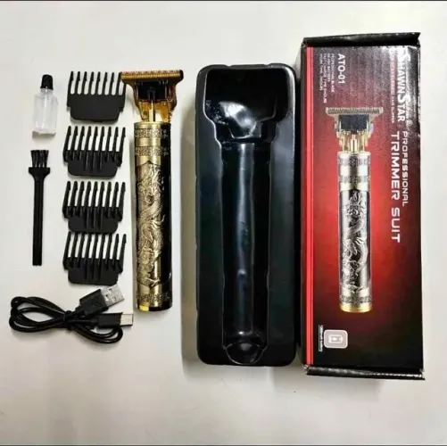Máquina De Cortar Cabelo E Barbear Dragão Recarregável Sem Fio Profissional