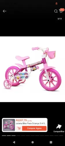 Bicicleta infantil menina