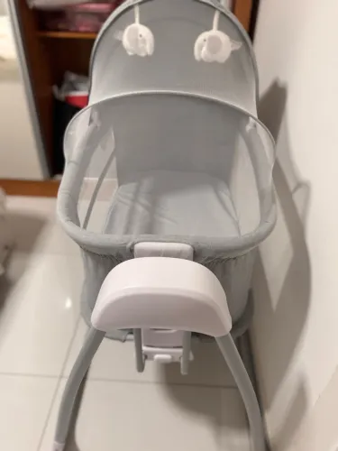 Berço Techno Automático Bluetooth Cinza Moisés 13kg Mastela Cinza